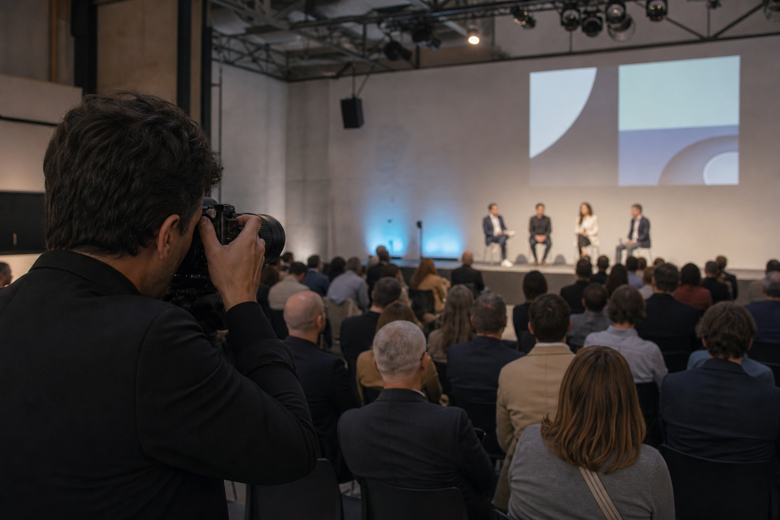 Fotografo durante un evento aziendale